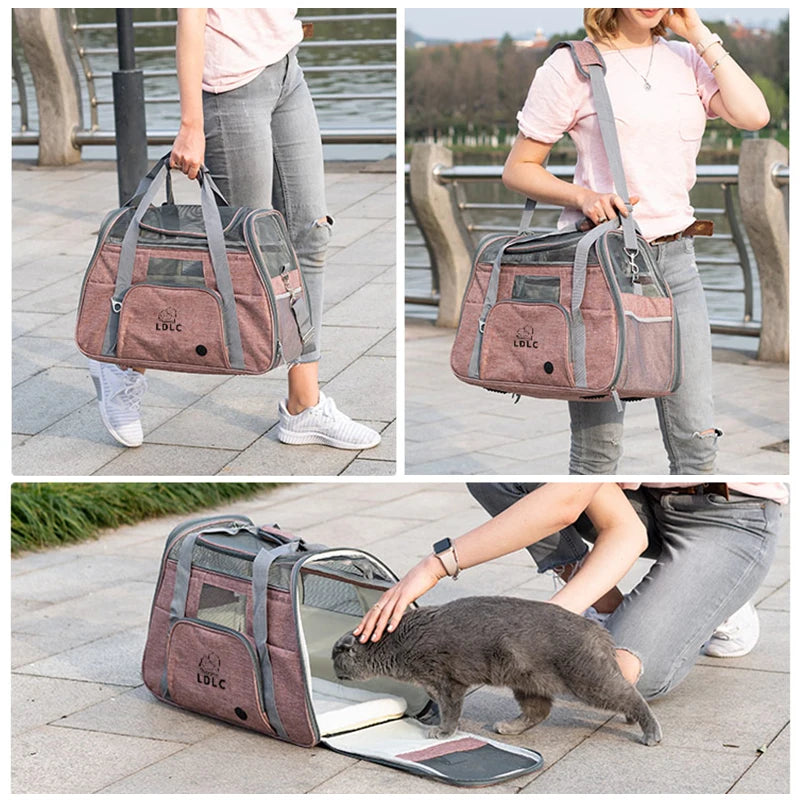 Pet Carrier Bag Pet Puppy Travel Bags Breathable Mesh