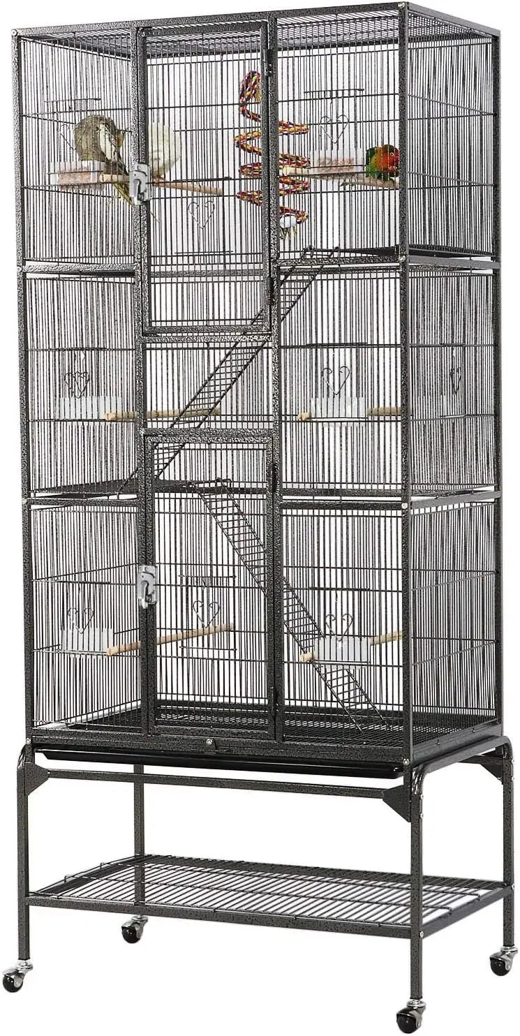 69-Inch Extra Large Bird Cage Metal Parrot Cage for Mid-Sized Parrots