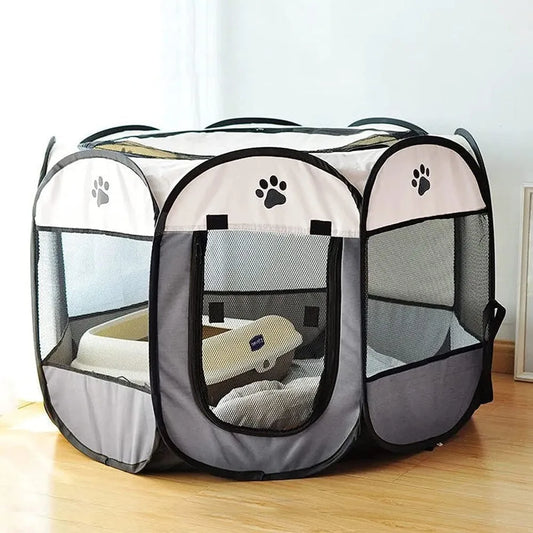 Portable Pet Playpen, Dog Playpen Foldable Pet Exercise Pen Tents Dog House Playground for Puppy Dog