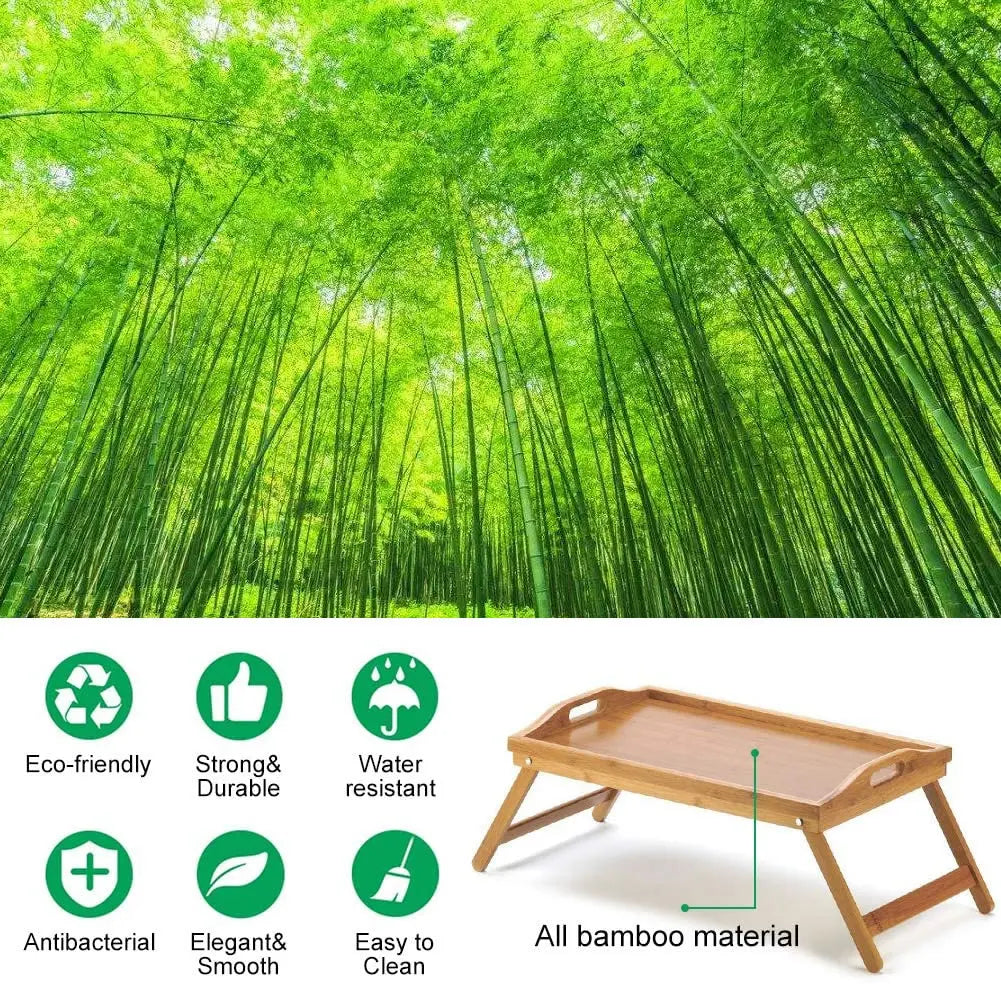 Portable Bed Table and Lap Tray Wood Foldable Folding Legs