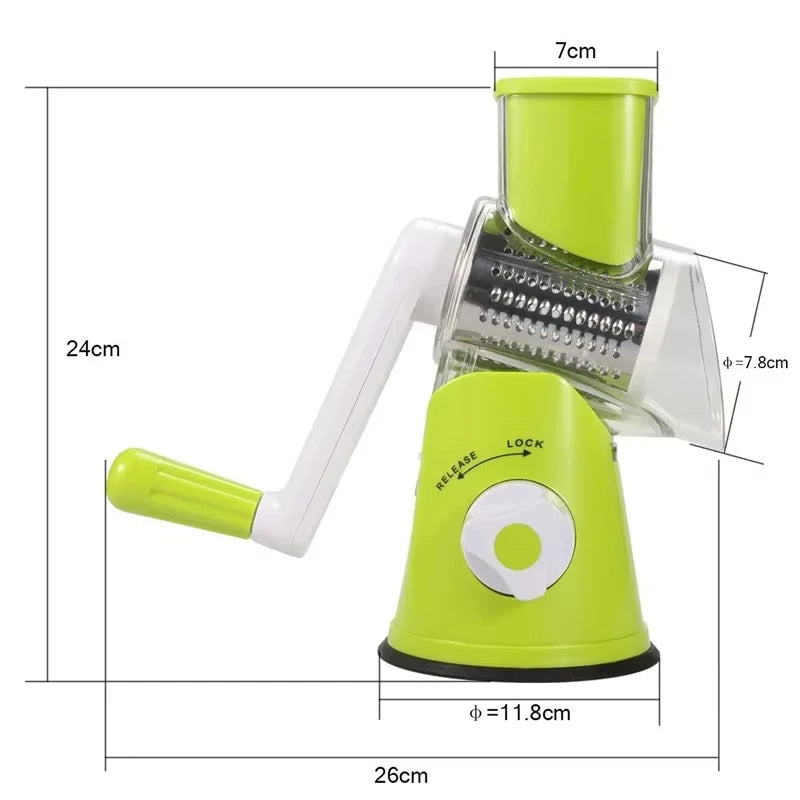 stainless steel manual rotating vegetable slicer