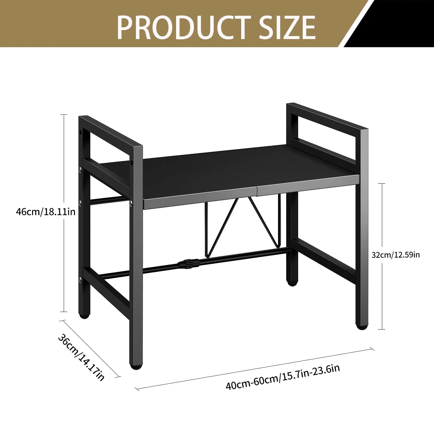 1pc Expandable 42-64cm Microwave Shelf Organizer,