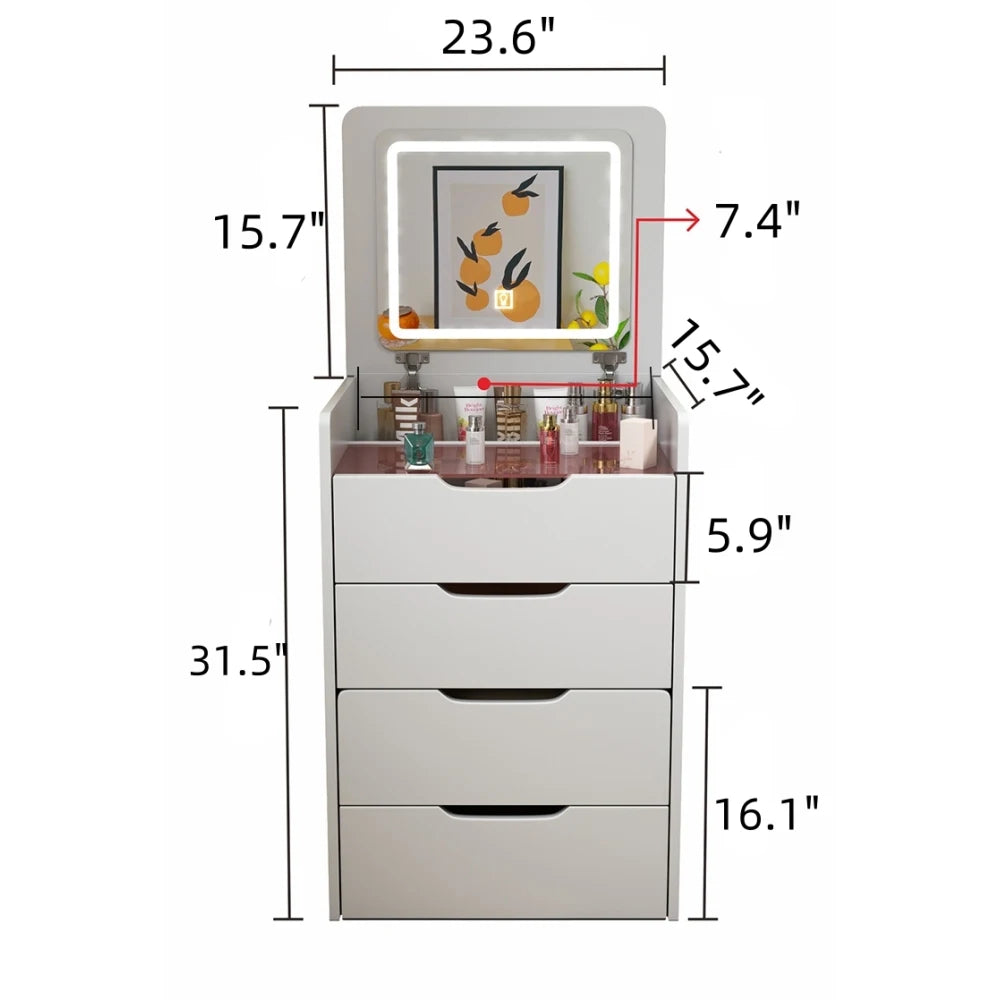 3 in 1 Vanity Desk with Plip Top Mirror