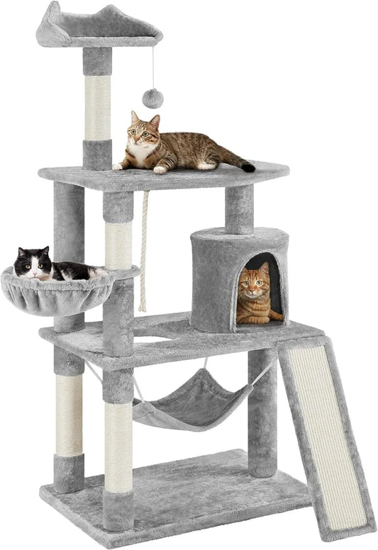 63.5in Multi-Level Cat Tree Tower Condo with Scratching Posts,