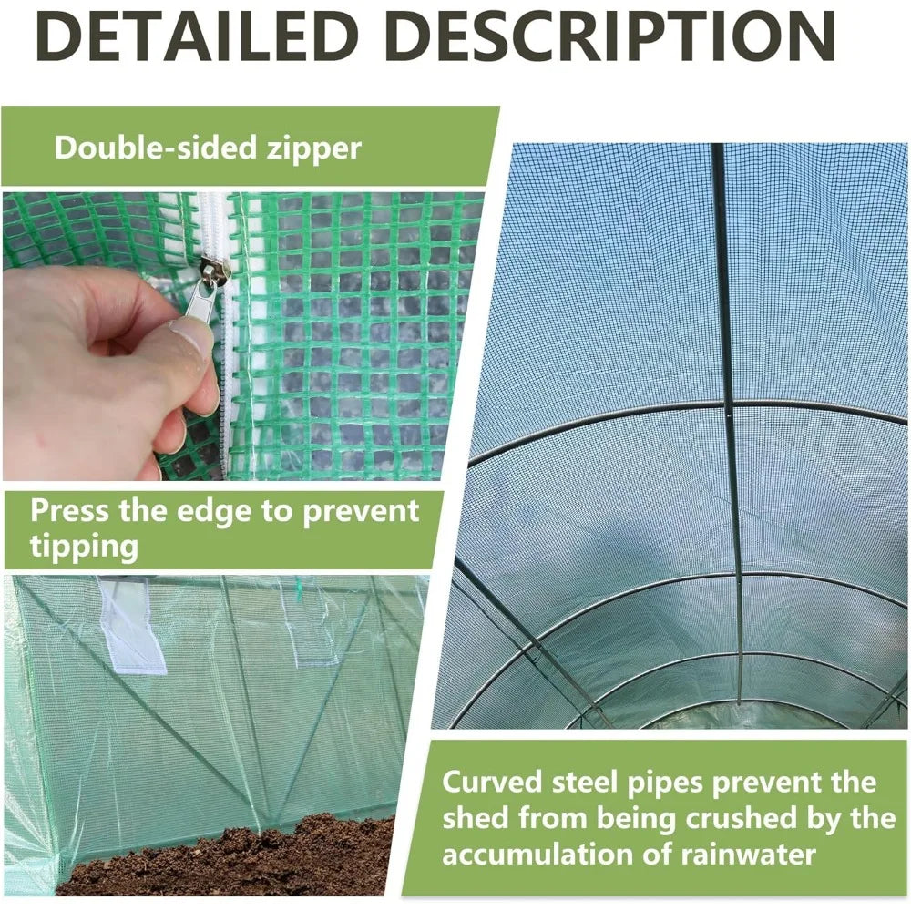 20x10x7FT Greenhouse Tunnel Heavy-Duty