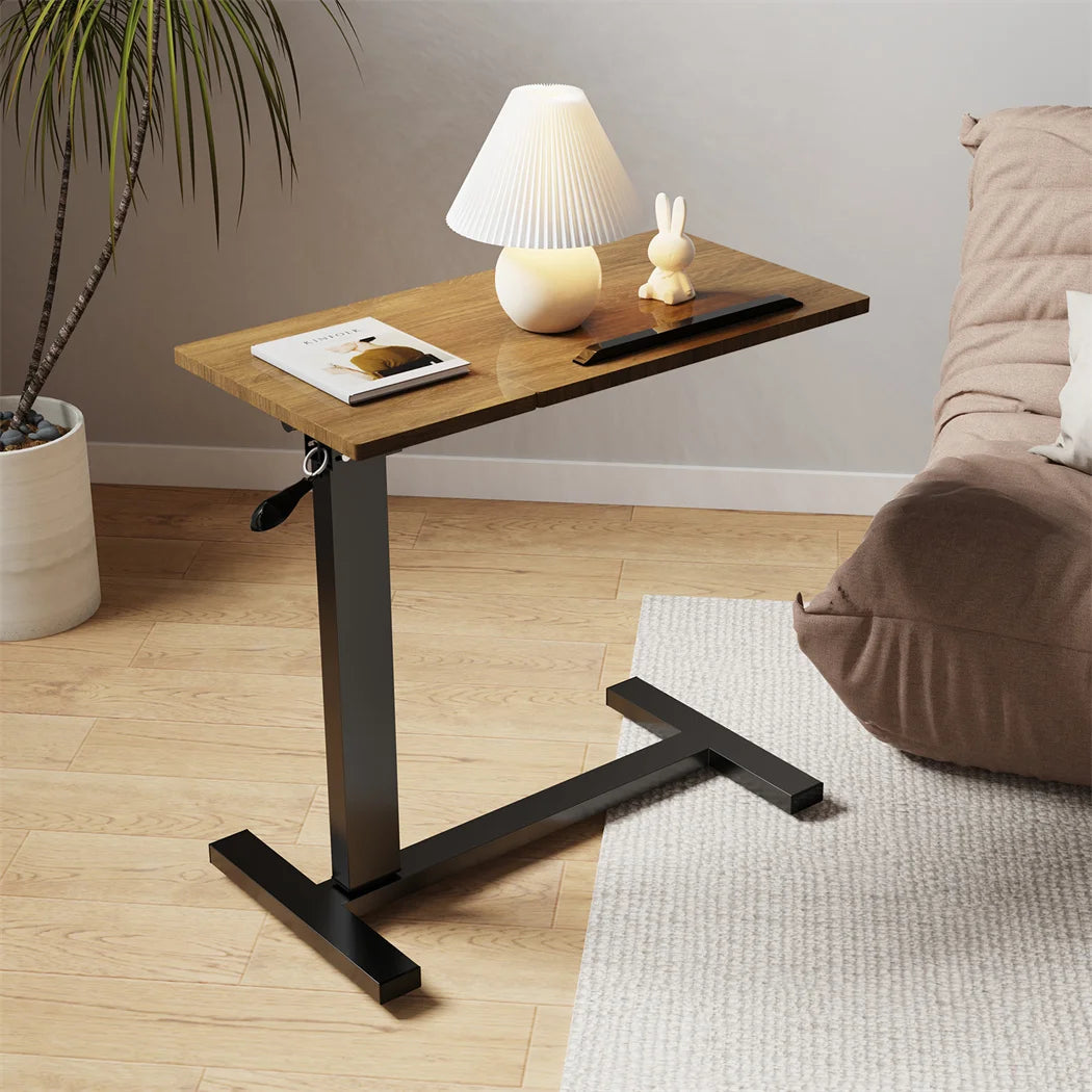 LUVODI Height Adjustable Mobile Over Bed Bedside Laptop Desk with Hidden Wheels Rolling Sofa Side Table