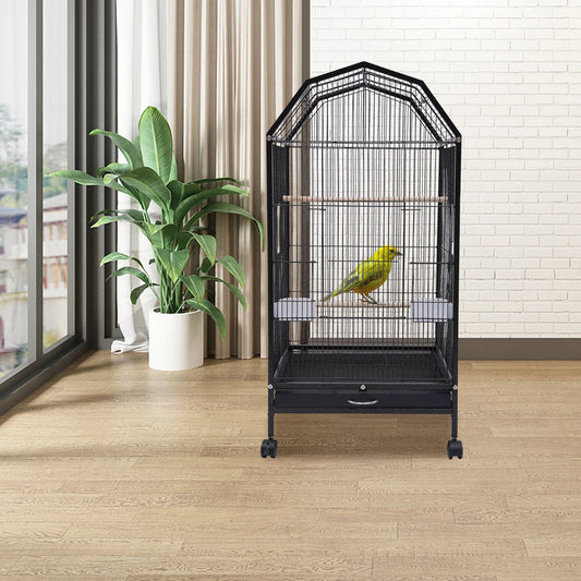 Parakeet Bird Cage with Stand Metal Pet Bird Flight Cages Large Finch Bird Cage