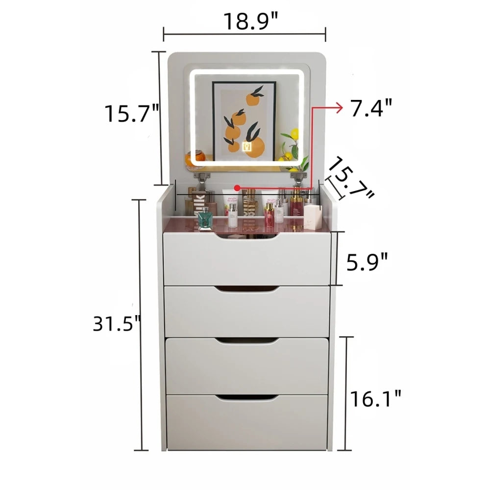 3 in 1 Vanity Desk with Plip Top Mirror