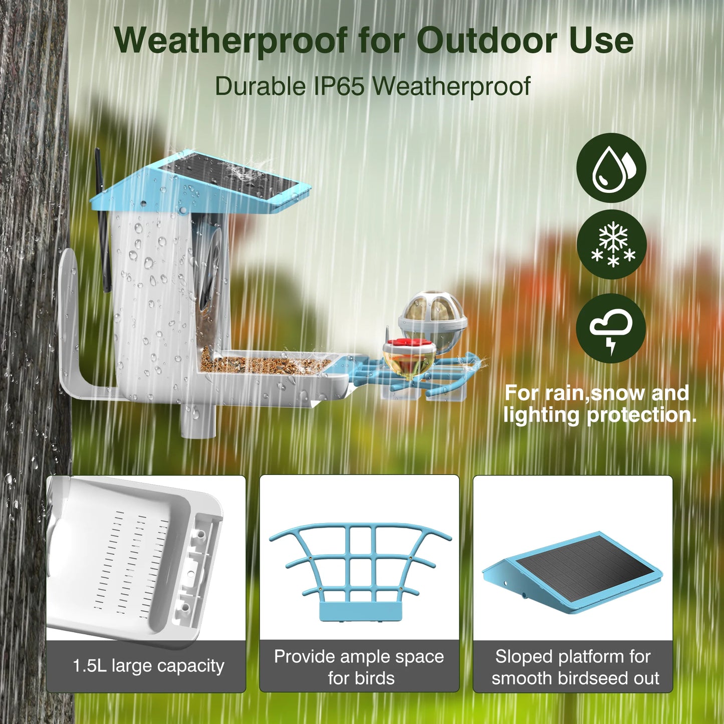 Outdoor Smart Bird Watching Camera With Solar Panel,