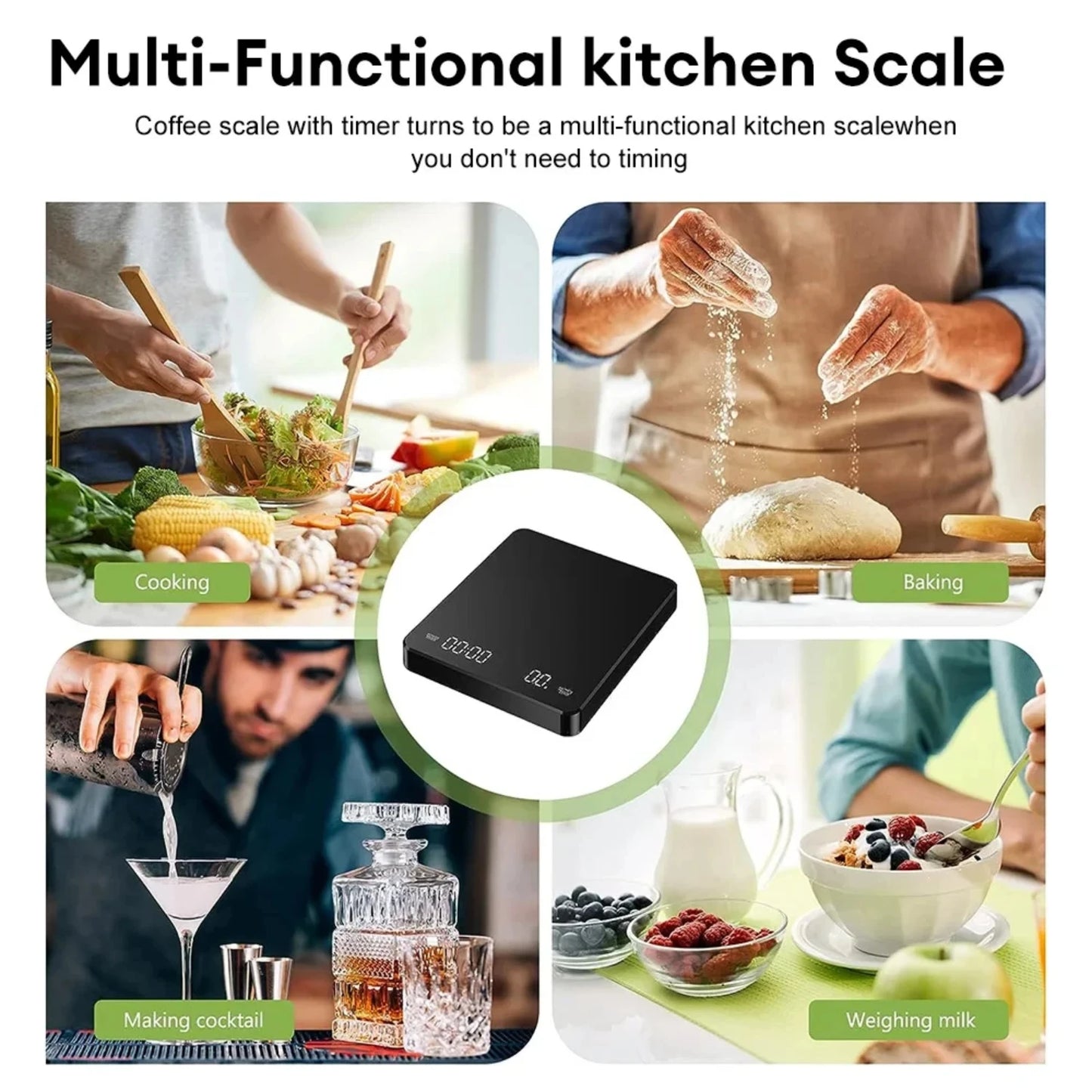 High Precision 1pc Digital Kitchen Scale with Timer