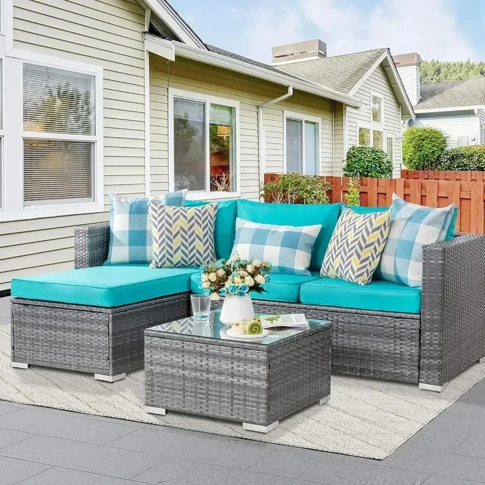 Outdoor Sofa Set of Rattan Wicker Sectional