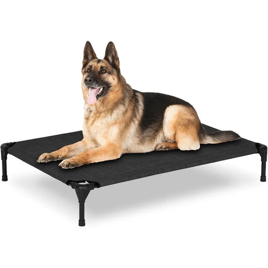 Elevated Outdoor Dog Bed - Raised Dog Bed for Large Dogs, Waterproof Dog Cot Bed Easy to Assemble, Cooling Elevated Dog Bed