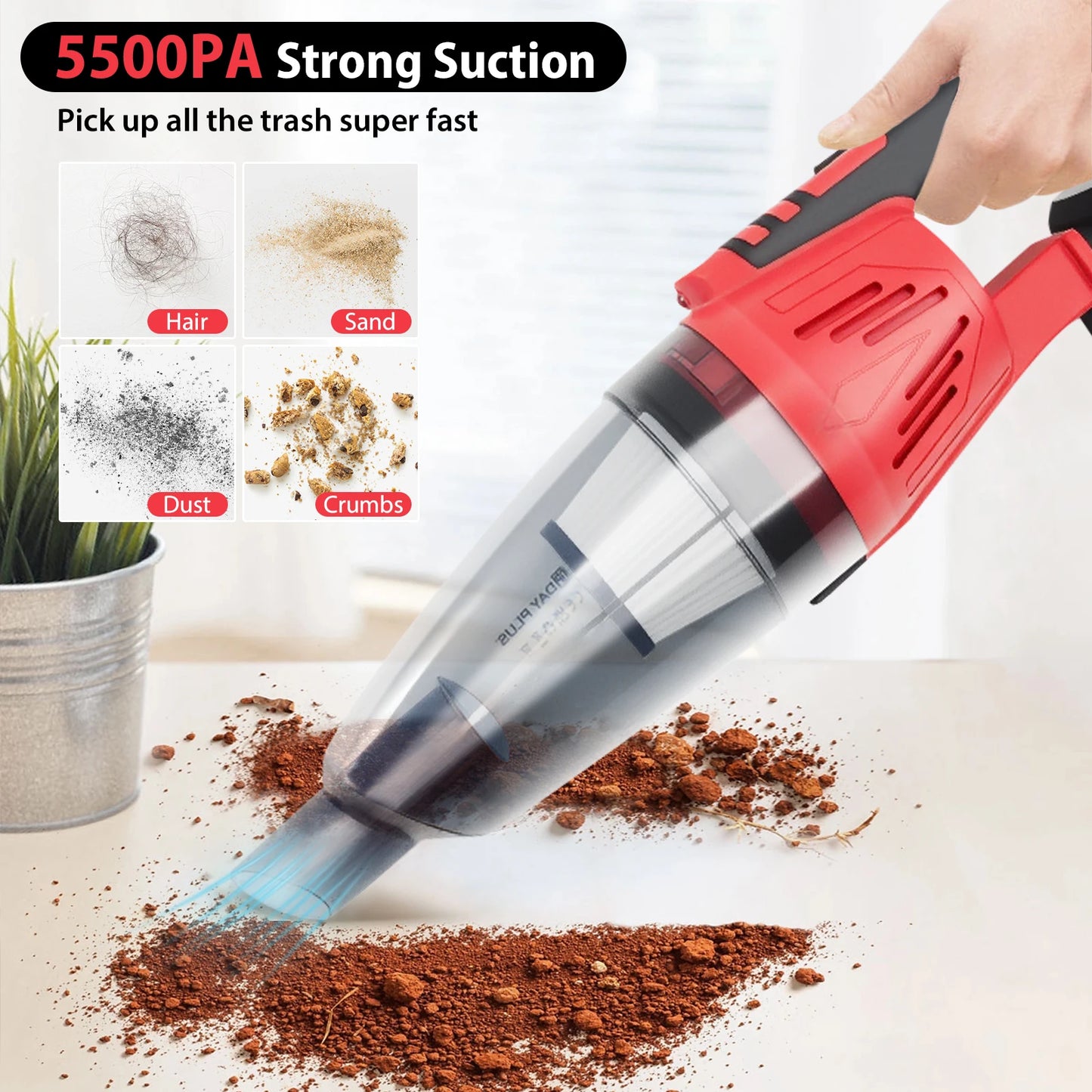 DayPlus 21V Cordless Handheld Vacuum Cleaner,