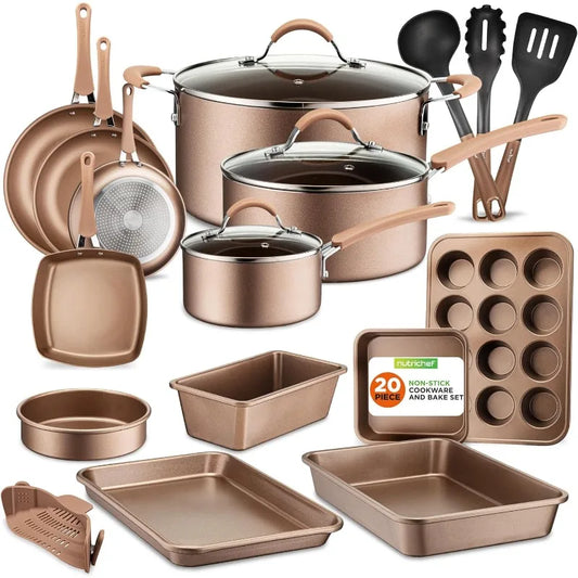 20 Piece Professional Home Kitchen Cookware and Bakeware