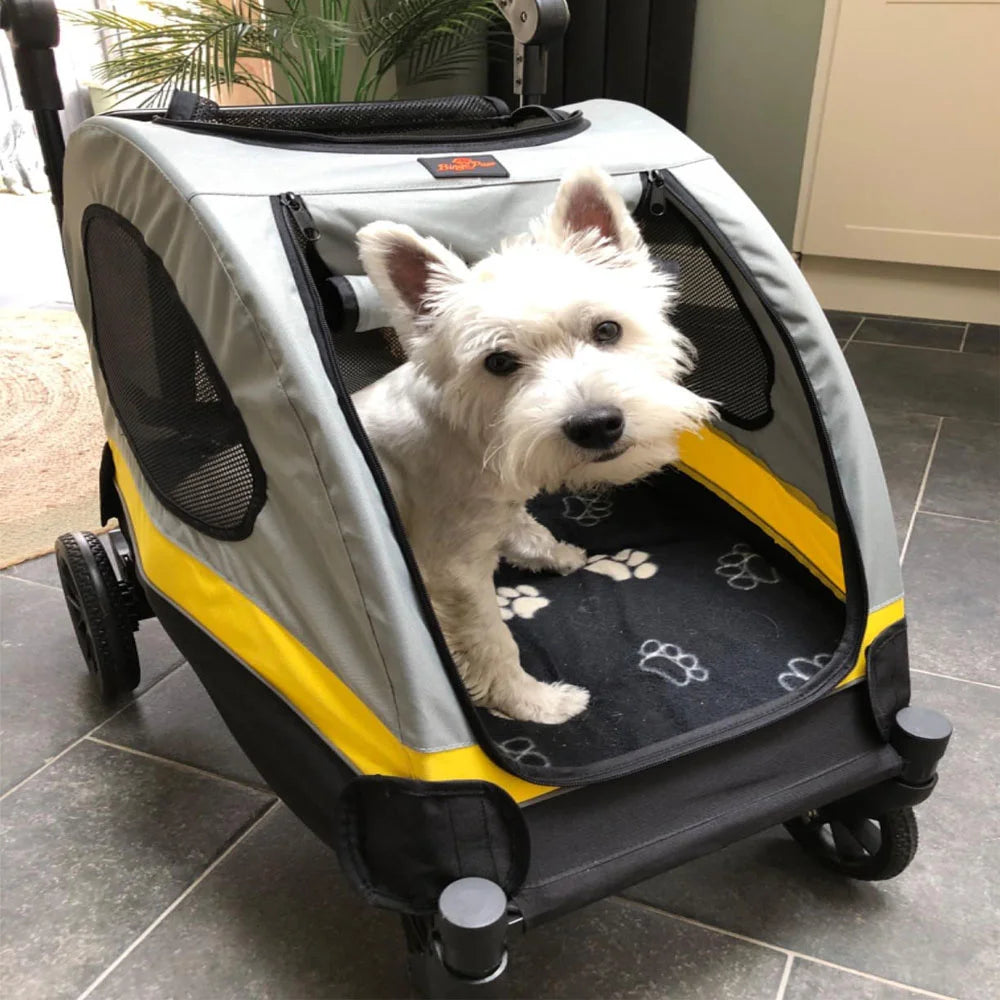 Extra Large Dog Stroller Buggy Portable 4 Wheels Dog Stroller with Breathable Mesh Window Adjustable Handle for Medium Large Dog