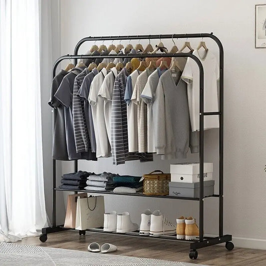 Heavy Metal Double Clothes Rail Hanging