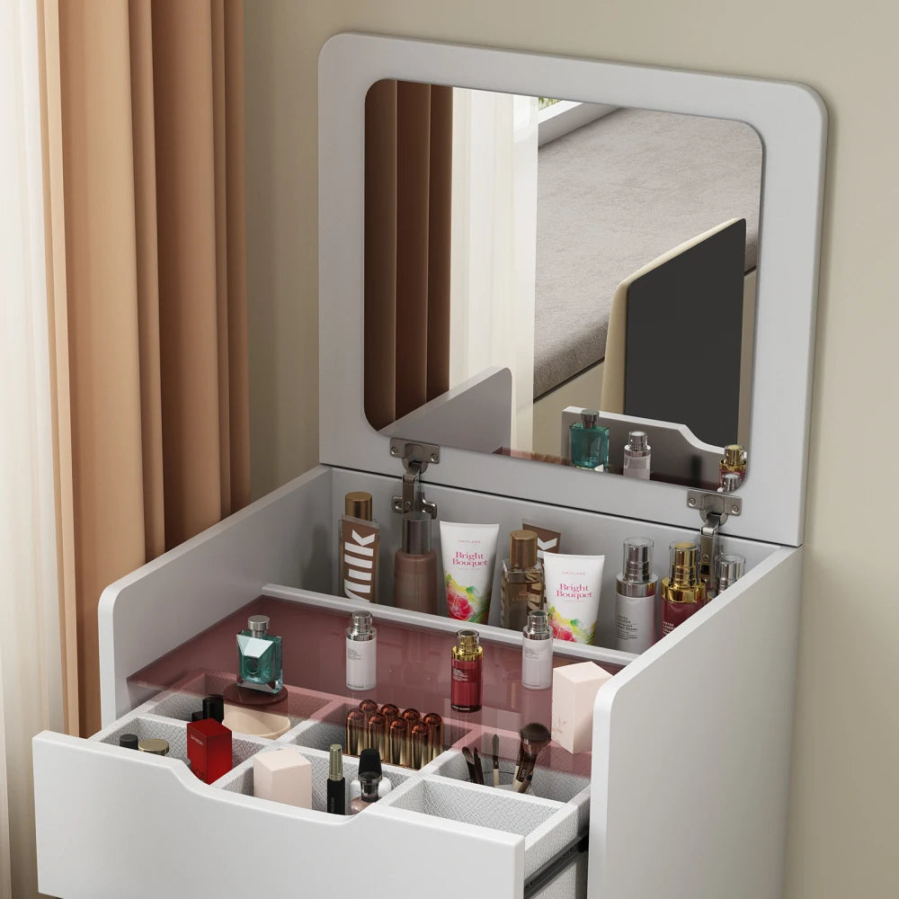 3 in 1 Vanity Desk with Plip Top Mirror