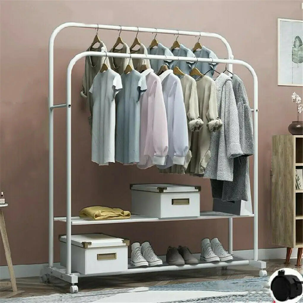 Heavy Metal Double Clothes Rail Hanging