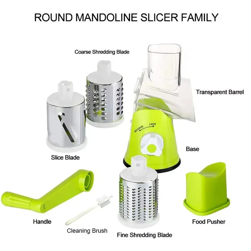 stainless steel manual rotating vegetable slicer