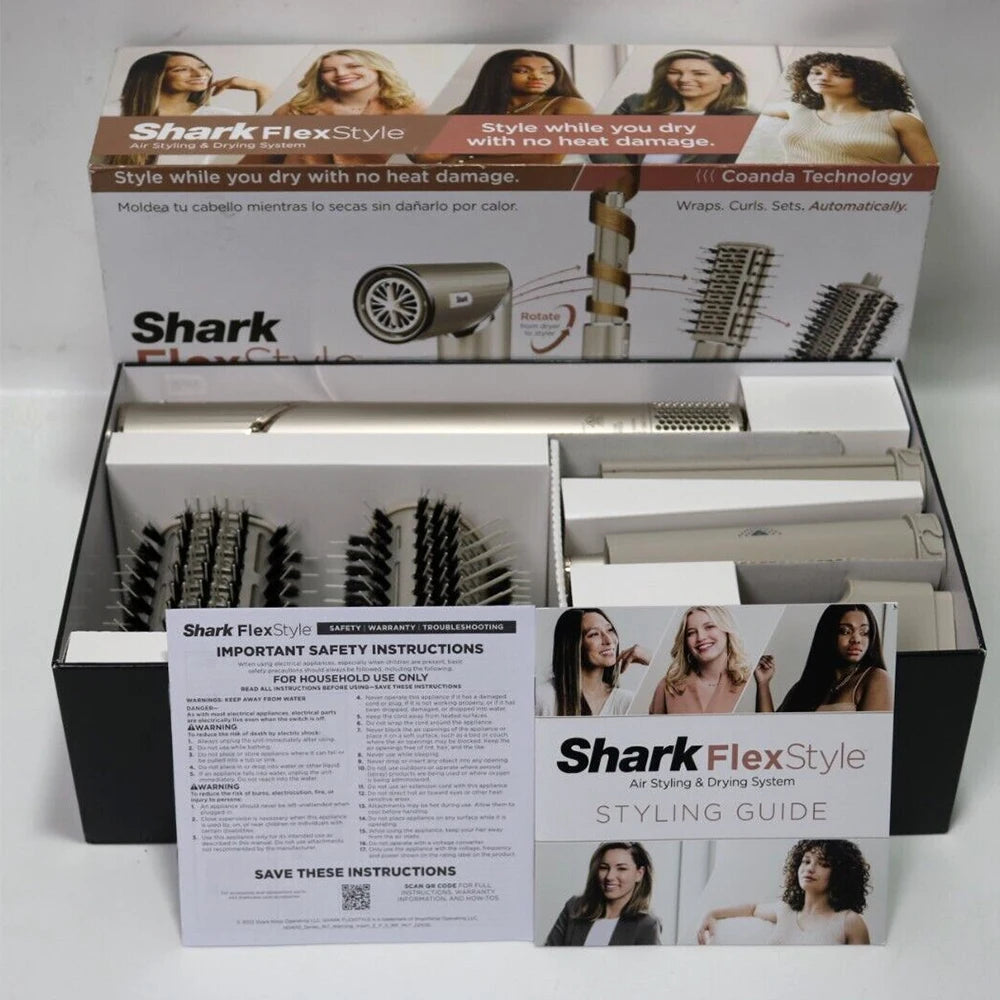 Shark HD430 FlexStyle Negative Ion Hair Dryer&Airwrap,Powerful Hair Dryer Brush & Multi-Styler with Auto-Wrap Curlers