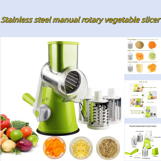 stainless steel manual rotating vegetable slicer