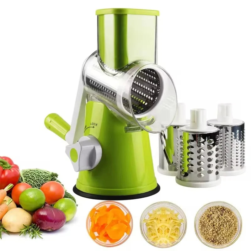 stainless steel manual rotating vegetable slicer