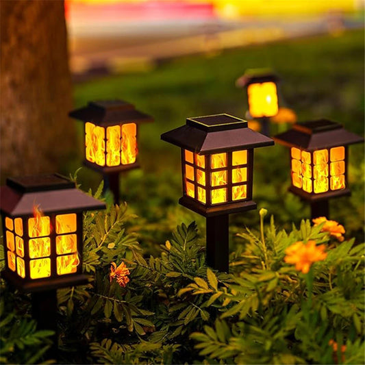 2/4 pcs 10LEDS Solar Flame Torch Light Flickering