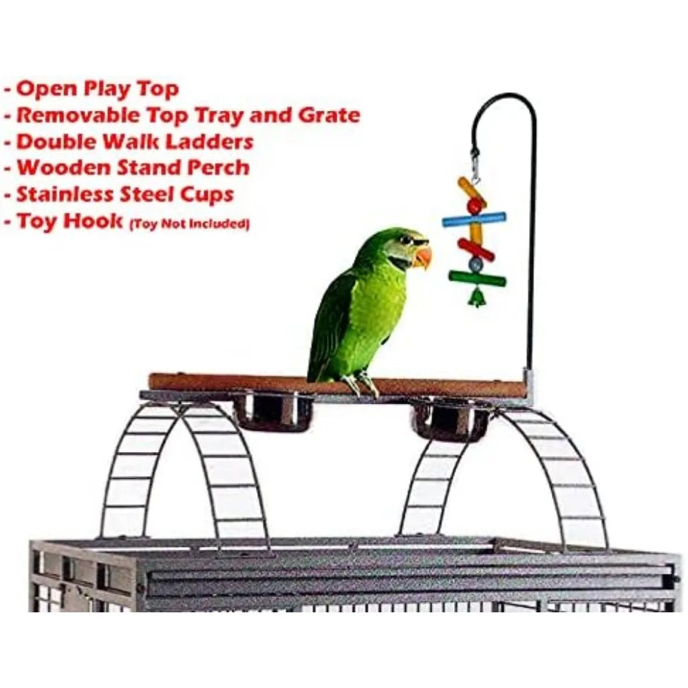 Large Castle PlayTop Parrot Cage for Large Macaws Cockatoos African Grey