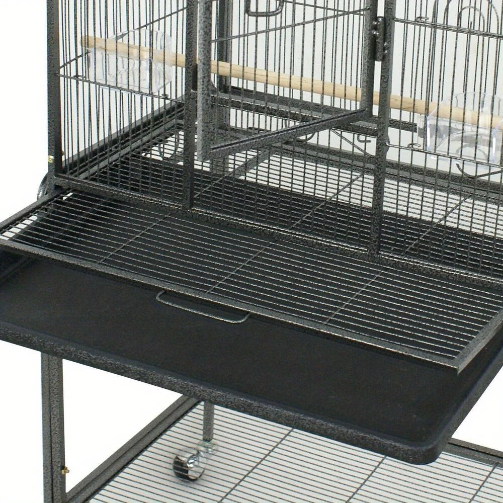 Bird cage steel top pet products for parrots with rolling brackets